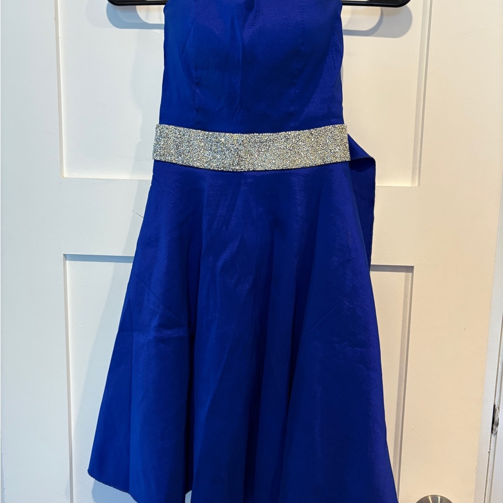Paparazzi Blue Halter A-Line Dress with Silver Details